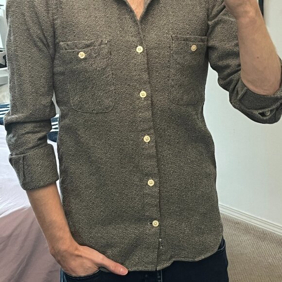 *Canadian Made* ~ Eighteen Waits ~ Long Sleeve Pocket Shirt Soft Grey *Vintage* - Picture 7 of 12